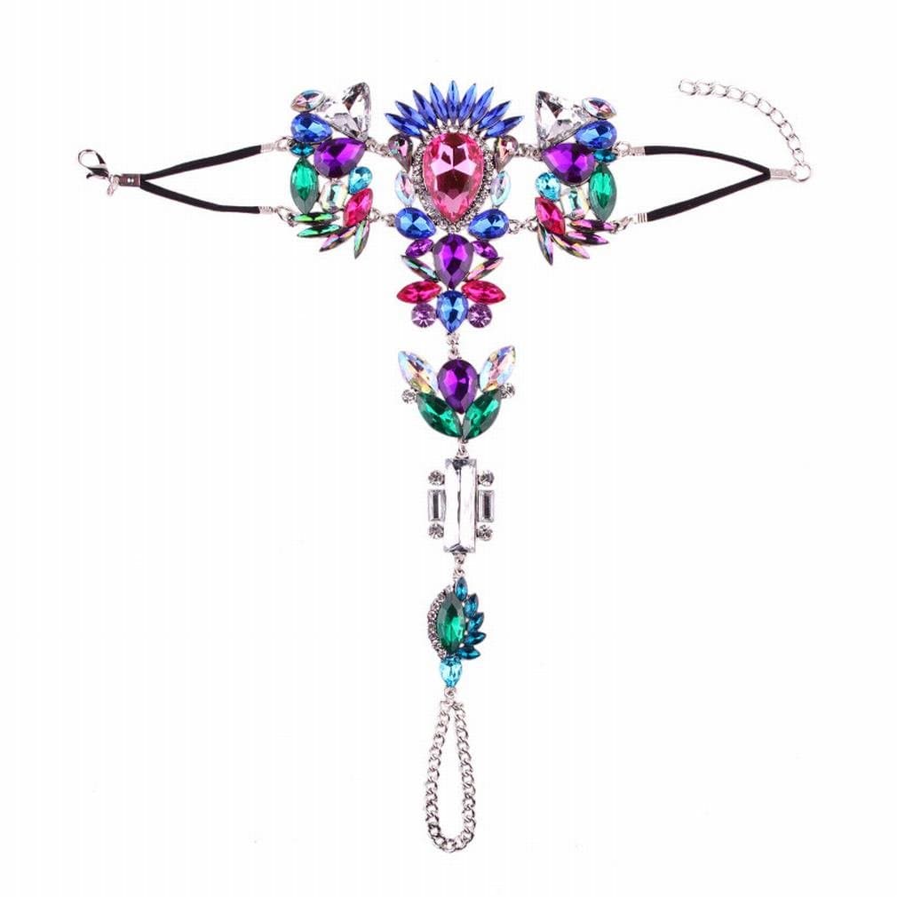 YC Mode Große Übertreibung Ornamente Farbige Lange Fußkettchen Armbänder Mode Fußkettchen,C