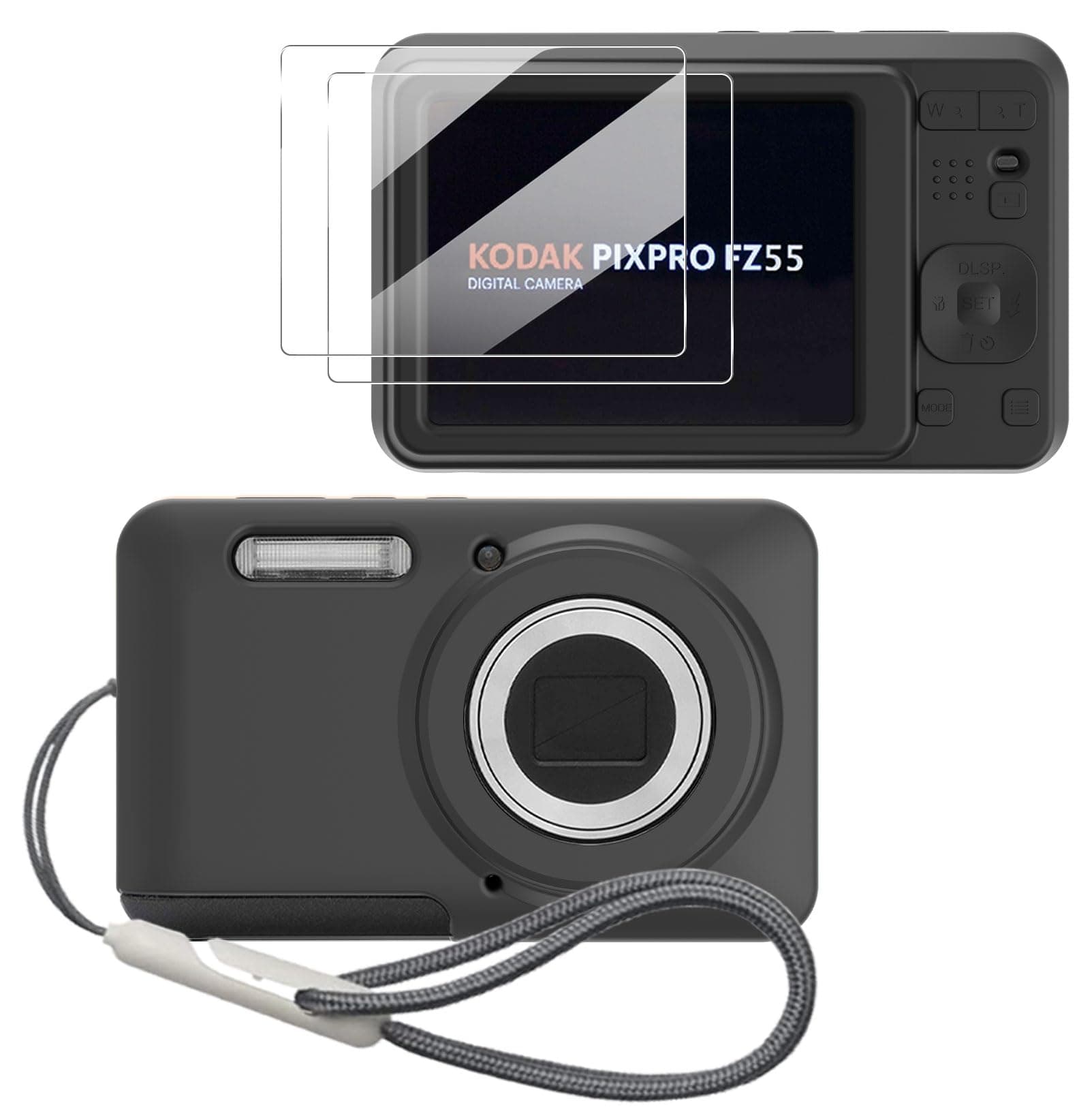 Case for Kodak PIXPRO FZ55 - Soft Silicone, Anti-Scratch, Slim Fit, Lightweight, Black