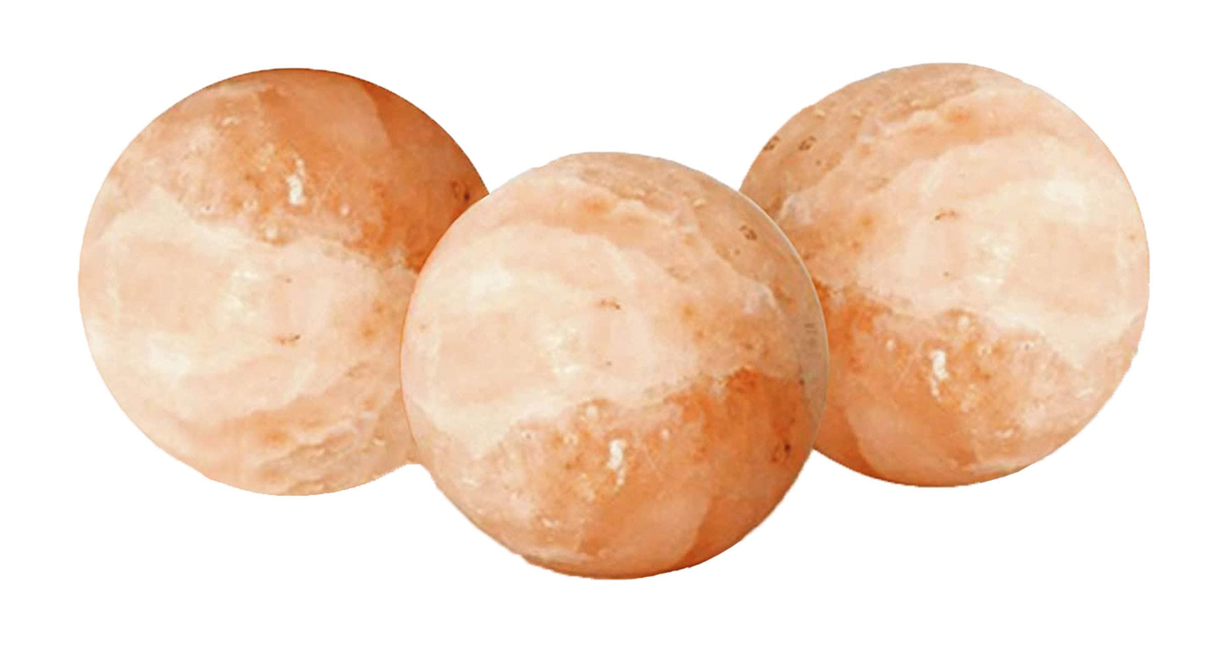 Massage Stones Therapeutic Himalayan Salt Crystal Set of 3 Smooth Salt Stones (Ball Shape) by Clossy London