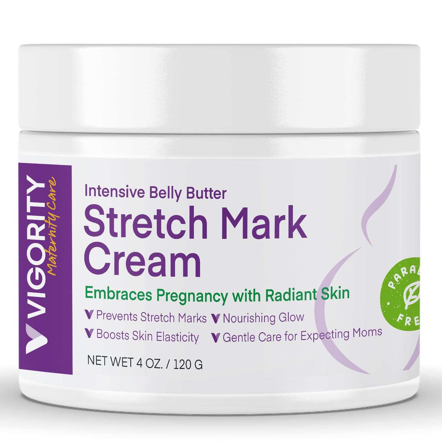 Stretch Mark Cream for Pregnant Women: Stretch Mark Treatment for Pregnancy - Belly Butter For Pregnant Women - Massage Lotion To Prevent And Repair Maternity Stretch Marks Scar - 4 Oz