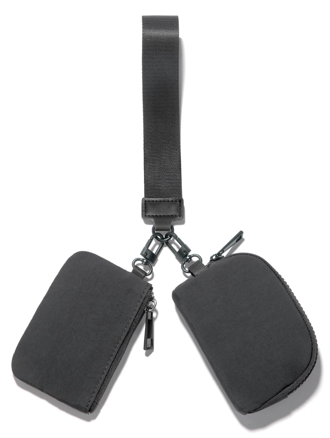 Viverte Mini Zip Around Wristlet Wallets for Women Small Portable Coin Purse Dual Pouch Keychain Wristlet Gifts for Women Travel Sports Outdoors (Dark Gray)