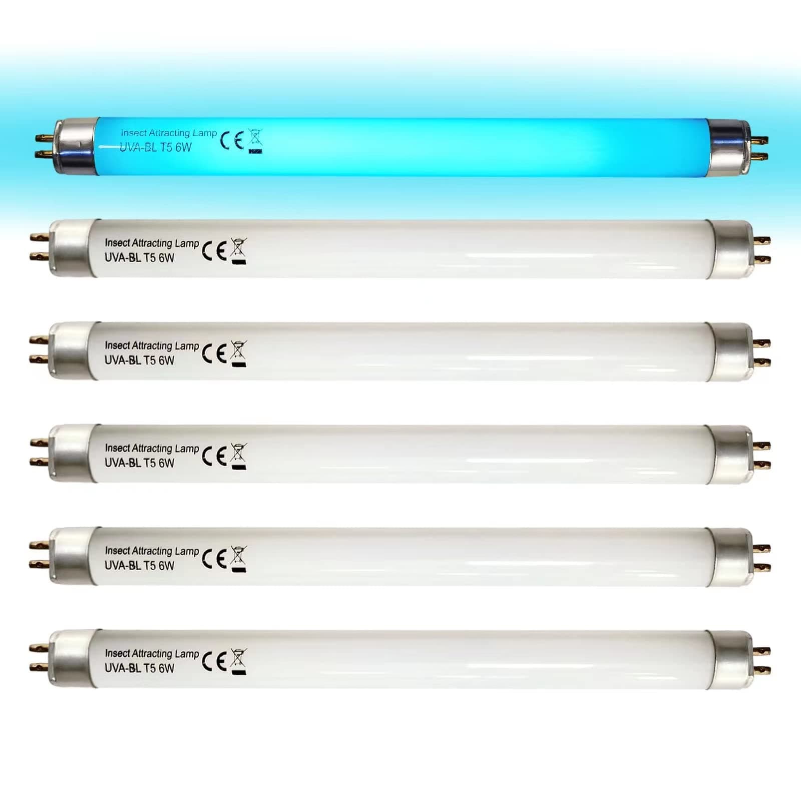 6 Pack UVA-BL T5 6W 32050 F6T5/BL Replacement Bulb Fluorescent Light Tube 6 watt for DynaTrap DT2000XL,DT2000XLP and DT3012, 9 Inches