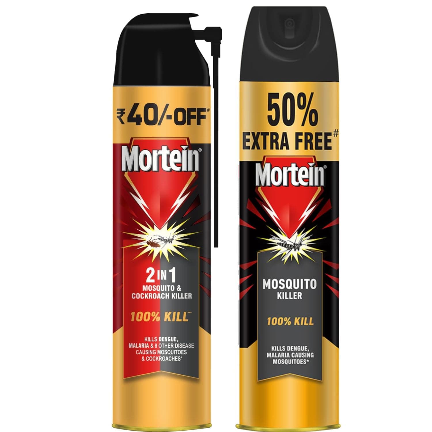 600ml - 2 in 1 Mosquito and Cockroach Killer Spray & Mortein 425 ml + 200 ml Free, Flying Insect Killer Spray, Mosquito & Fly Killer Spray, Instant Kill, Fresh fragrance.