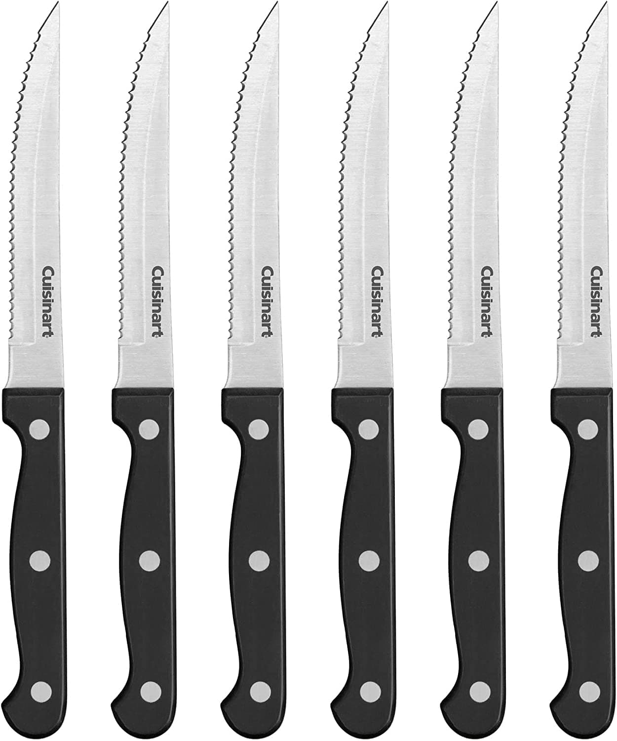 Cuisinart C77TR-6PSK Triple Rivet Collection 6-Piece Steak Knife Set, Black