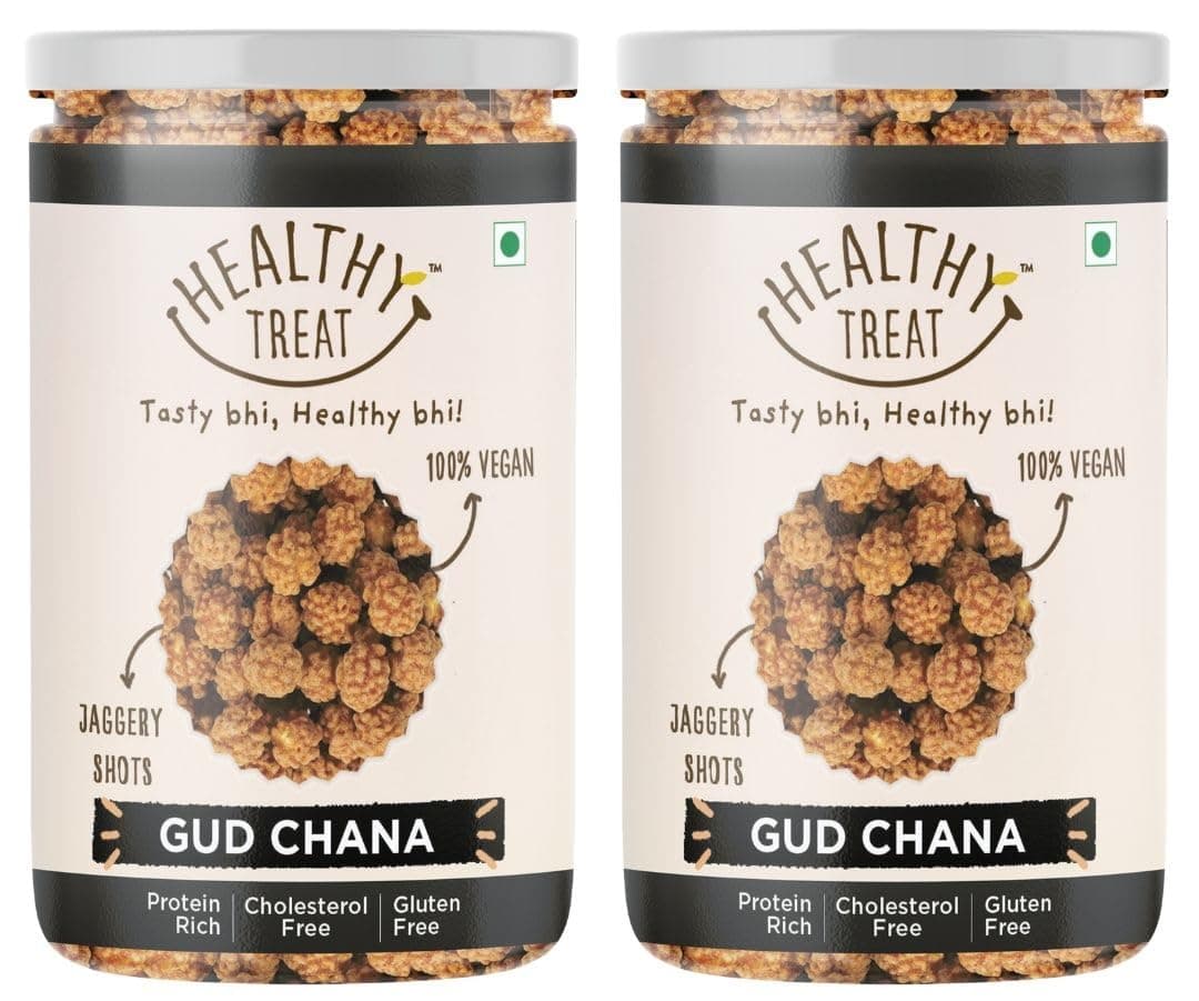 Healthy Treat Gur Chana 400gm | Jaggery Coated-Chana | Gud-Chana | Roasted Chickpeas with Natural Jaggery | Immunity Booster | Delicious and Healthy Snacks | Perfect for Snacking Anytime