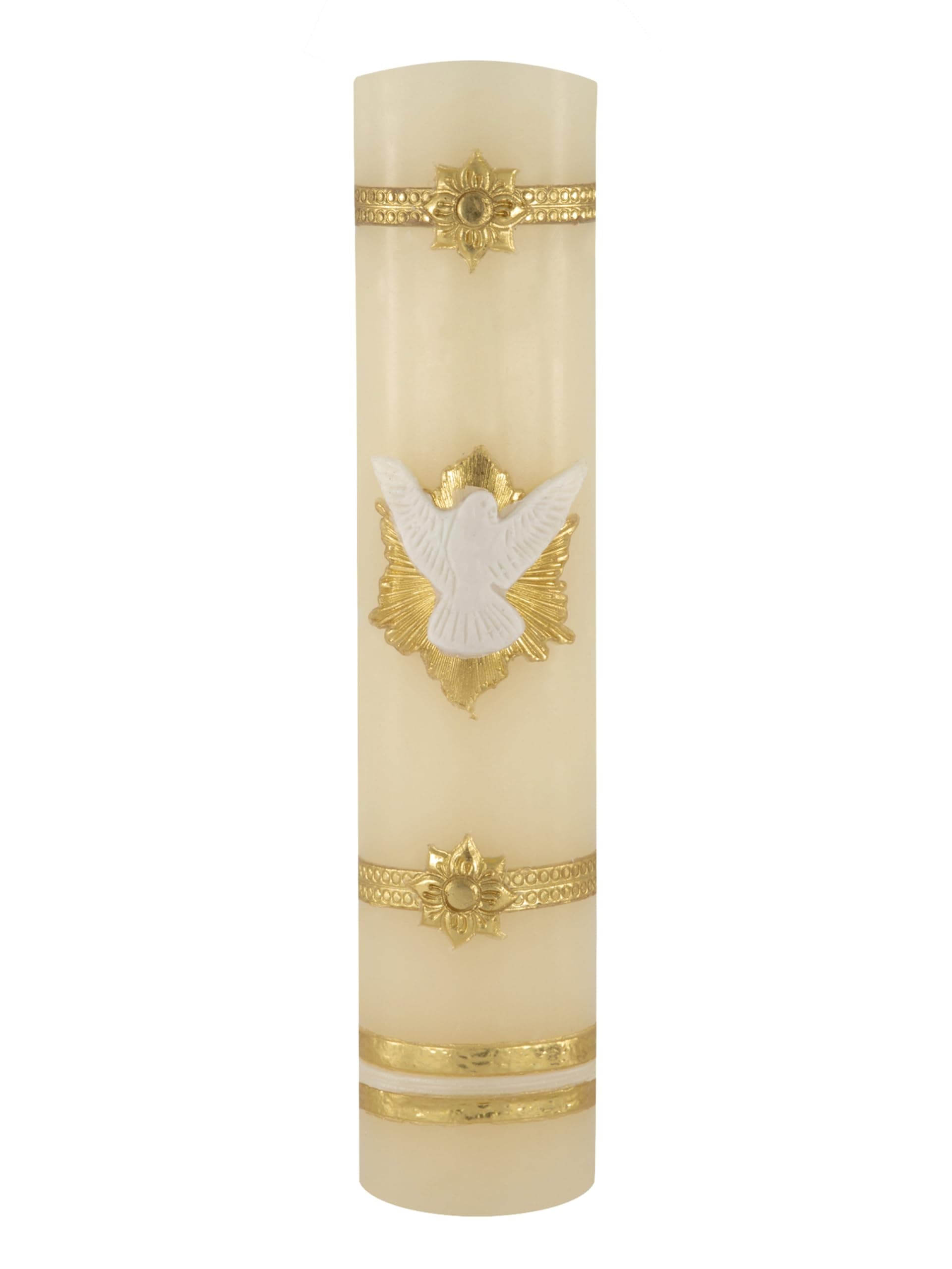 Angelitos de Mexico Handmade Baptismal Candle with Holy Spirit Confirmation Dove - A Symbolic Cirio Bautizo Vela for Confirmation or Wedding