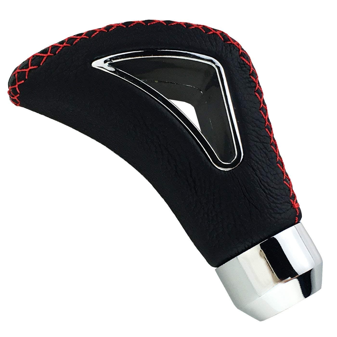 JMD GLOBAL SALES -Manual Automatic Transmission Universal Cool Shifter Knobs Black Leather Red Suture Knob Shifter Gear Stick Head