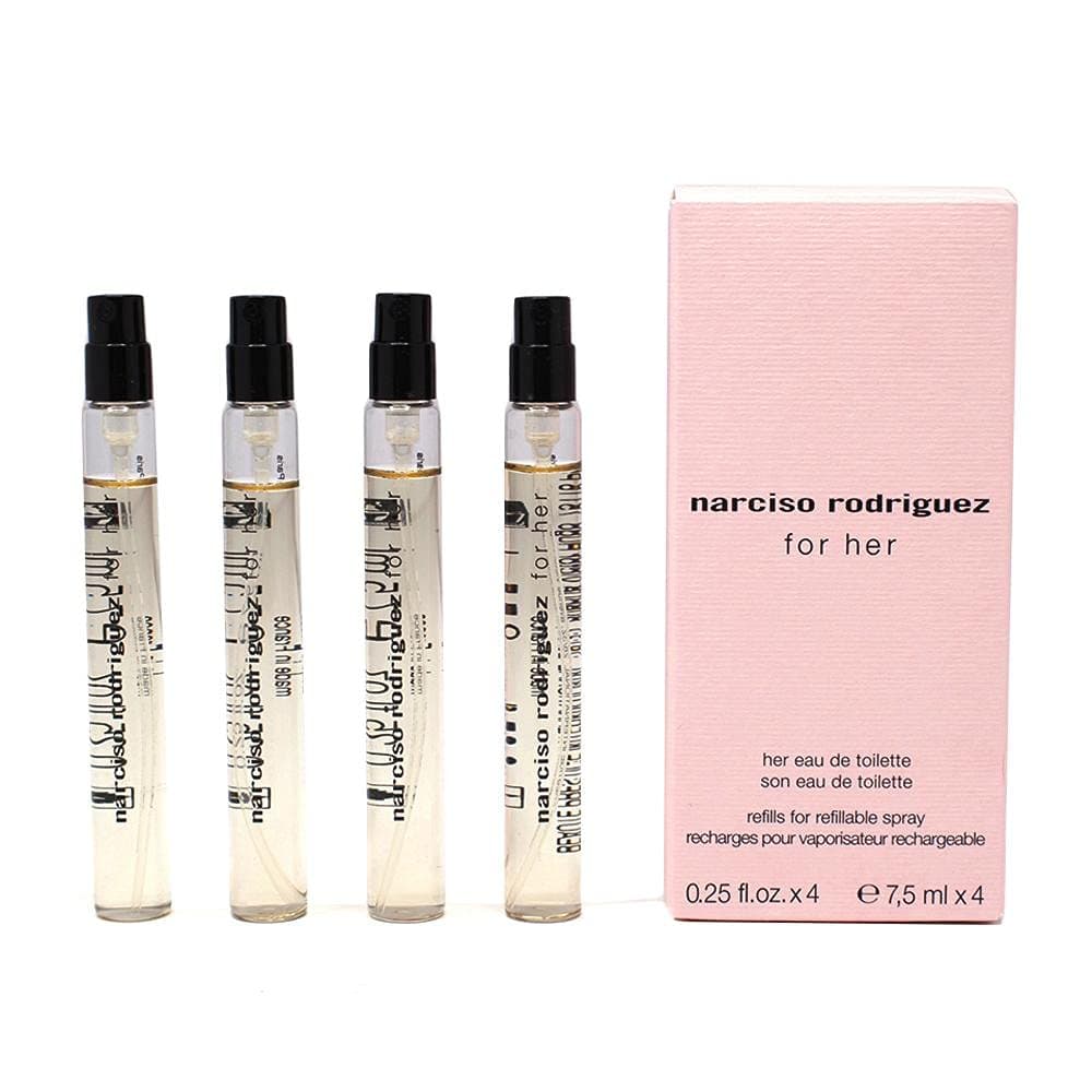 Narciso Rodriguez For Her Perfume for Women Spray and Refill .25 oz x 2