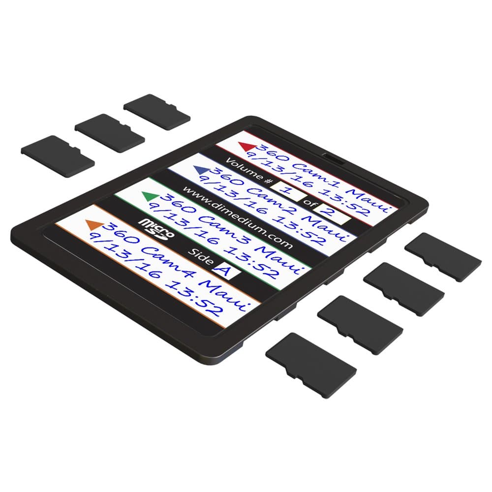DiMeCard micro8 Professional microSD Memory Card Holder 10-Pack (Ultra Thin Credit Card Size Holder, writable Label)