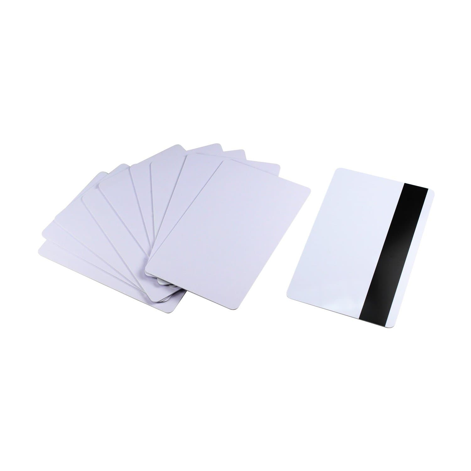 10 PCS Blank HiCo 3-Track Magnetic Stripe Card CR80 30Mil, White Blank Magstripe PVC Swipe Card