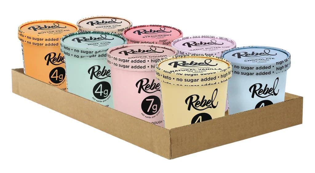 Rebel Ice Cream - Low Carb, Keto - "The Classic" Mixed Case (8 Pints)