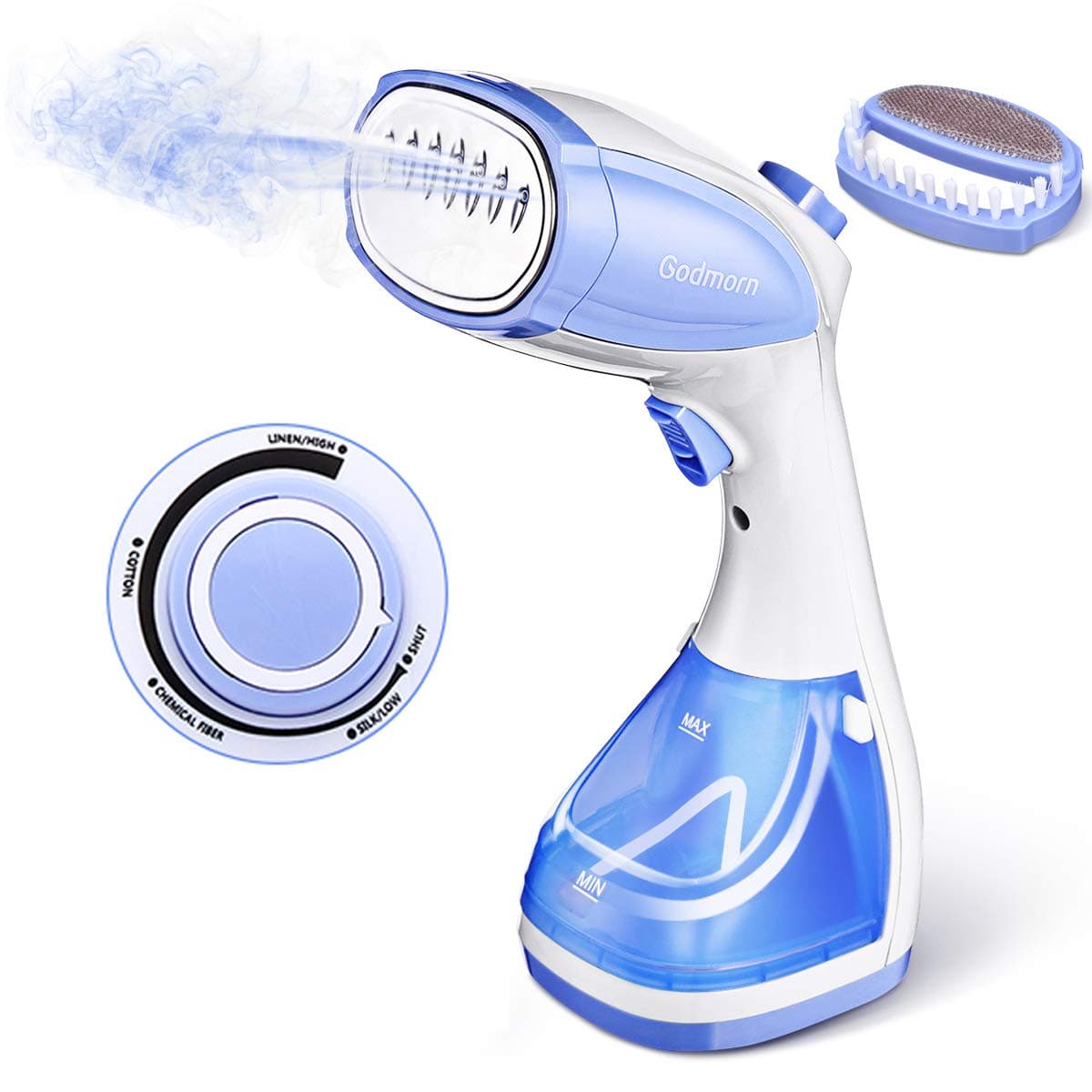 Godmorn Steamer for Clothes, Mini Handheld Fabric Garment Steamer for Travel, Adjustable Steam Flow, Vertical and Horizontal Use, 30s Fast Heat-up,1100w Powerful,Trigger Lock