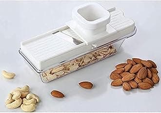 NUROX Stainless Steel, Plastic Vegetable and Dry Fruit Slicer Cutter, Multicolour Pack of 1.