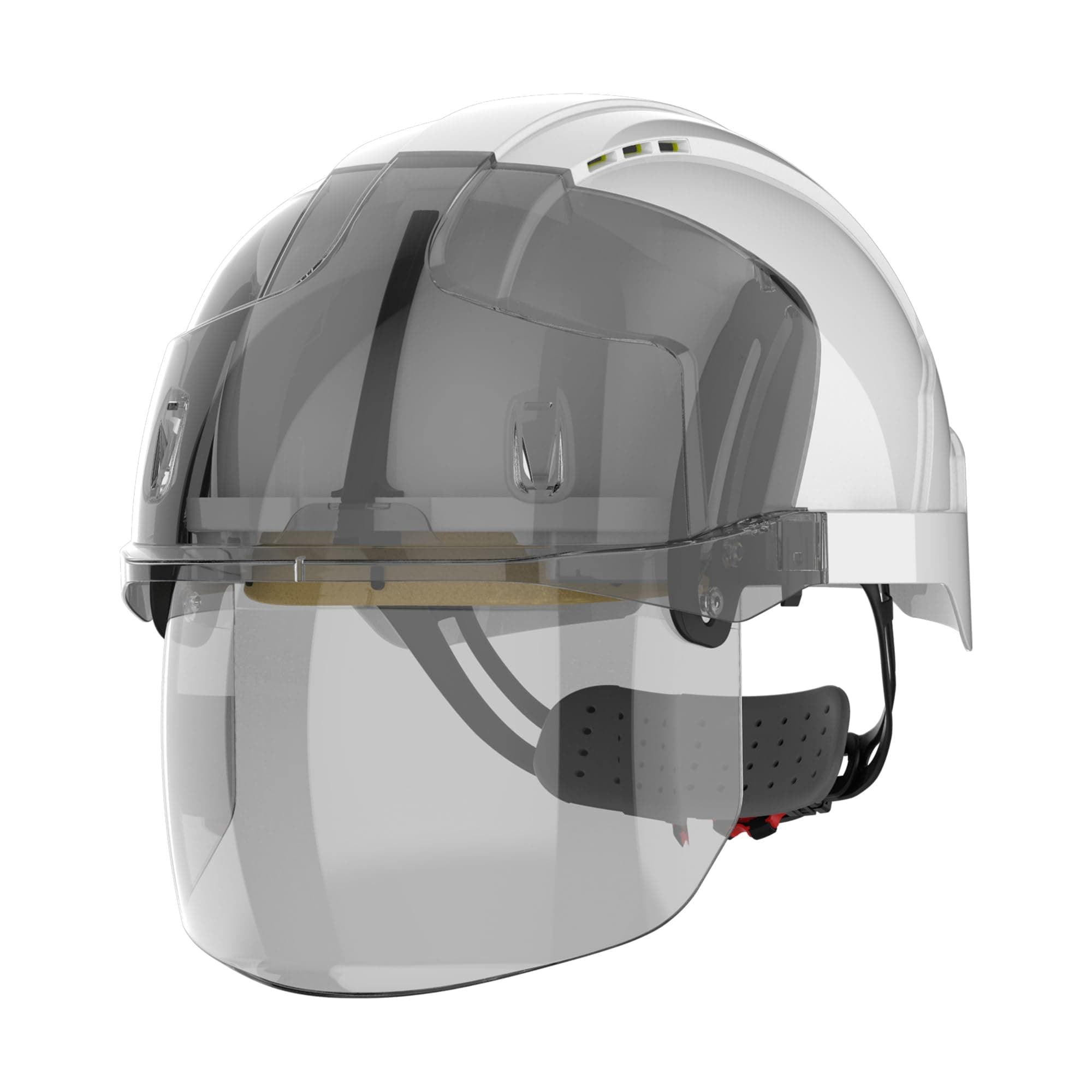 EVO VISTAshield Safety Helmet with Integrated Faceshield - Vented - White/Smoke
