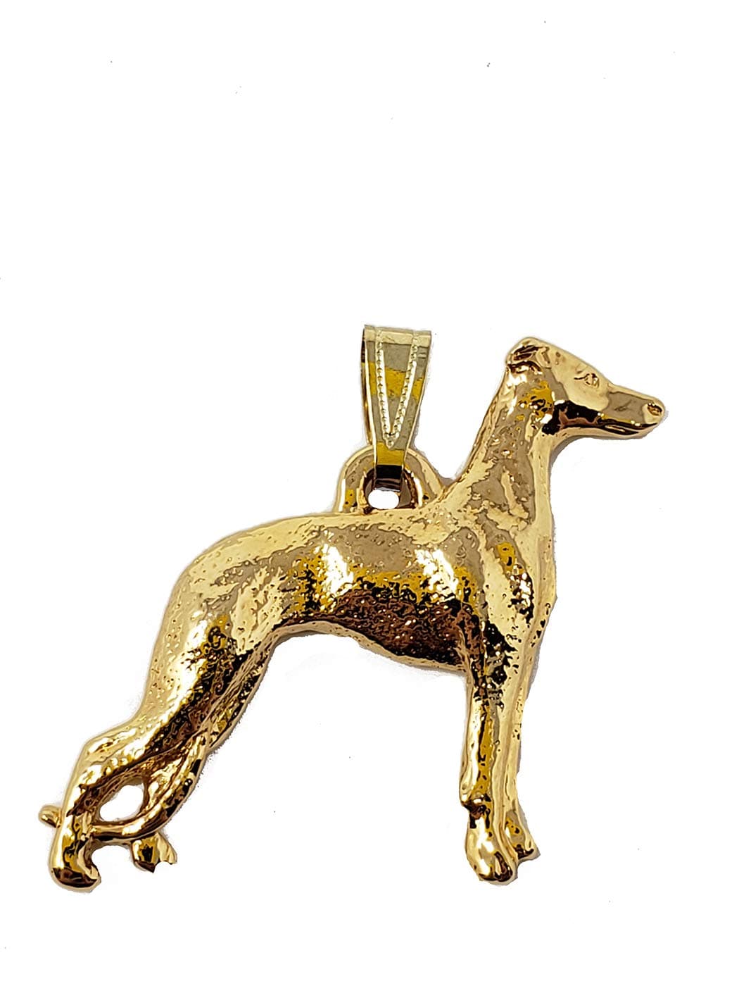 George Harris Whippet Dog 24k Gold Plated Pewter Pendant