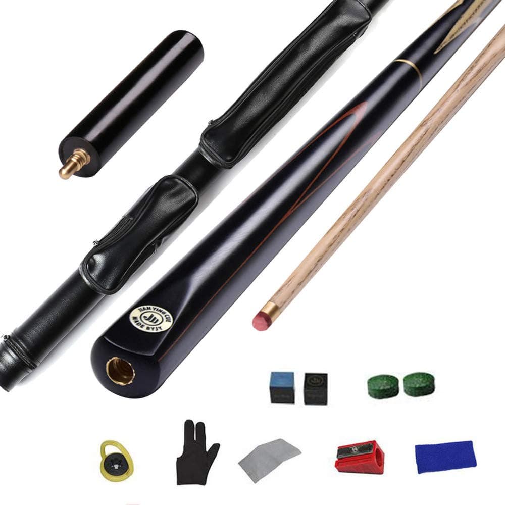 HHXD 3/4 Snooker Cue 10mm Tip,Pool Cue Made of Ash Wood,Billiard Stick with Replacement Tip/F / 145cm/57in