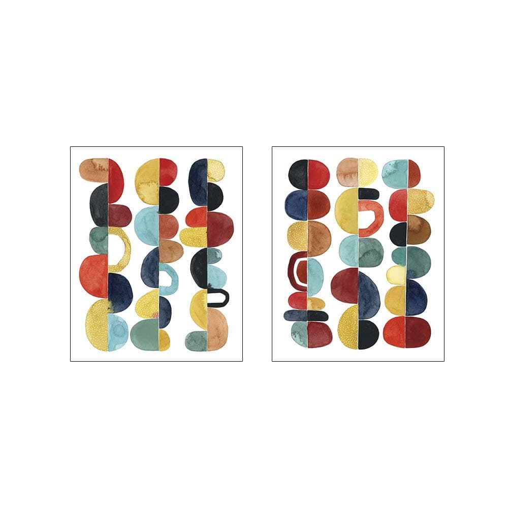Midcentury Sunrise by Grace Popp, 2 Piece Unframed Art Print Set, 8 X 10 Inches Each, Abstract Art