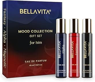 BELLAVITA Mood Collection Gift Set 3x15ML | Perfume for Man | Gift for Man | Long Lasting EDP | Alpha, Fantasy & Magnetic | Fruity, Woody Premium Fragrance