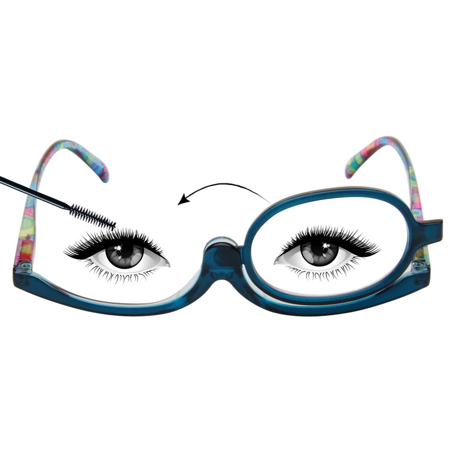 LianSan Readers Magnifying Makeup Glasses Flip Down Lens Folding Cosmetic Womens Make Up Reading Glasses L3660