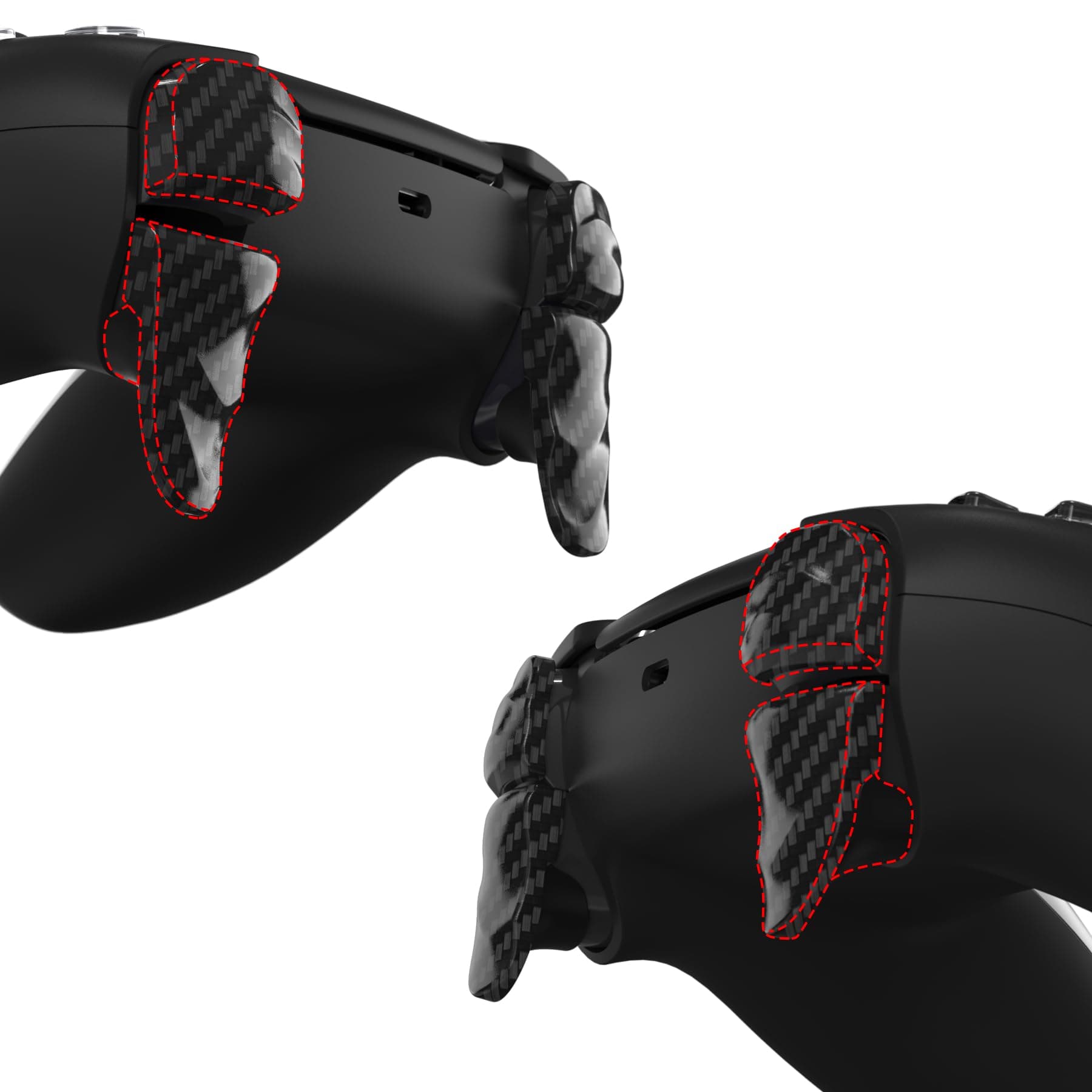 Dune 2 Pairs Trigger Stop Shoulder Buttons Extension Kit for ps5 Controller, Stopper Bumper Trigger Extenders for PS Portal, Game Improvement Adjusters for ps5 Edge - Graphite Carbon Fiber