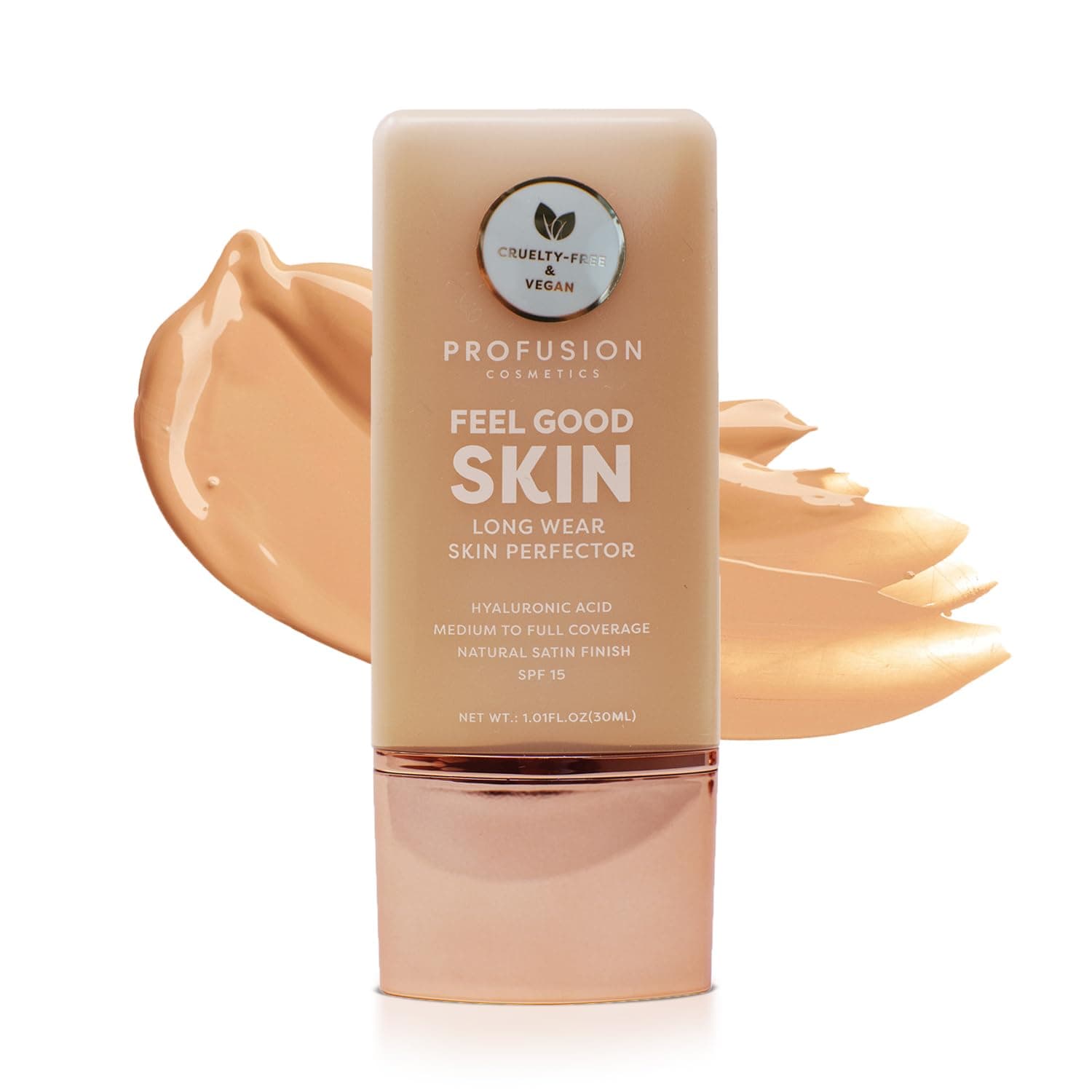 Profusion Cosmetics Lightweight Liquid Foundation for a Flawless and Elegant Radiance, Breathable Makeup for Improves Uneven Skin Tone, Cruelty-Free - Medium 1