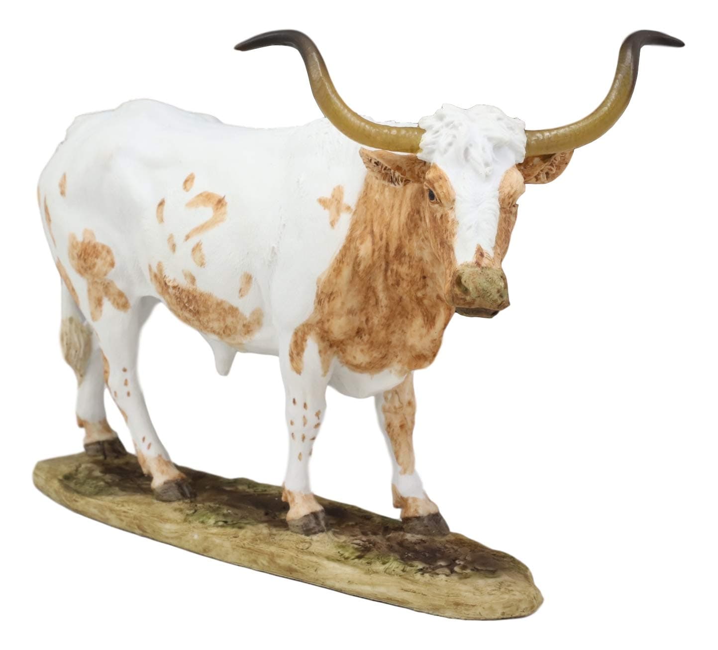 Ebros North American Texas Longhorn Cattle Cow Steer Standing On Grass Pasture Statue 9" Long Realistic Animal Collectibles Countryside Farm Cows Or Bulls Statues