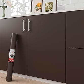 Decotalk - Peel and Stick Wallpaper Peel and Stick Vinyl Wallpaper Decor for Cabinets Drawer Shelf Desk Bedroom 30cm x 5m Solid Matte Brown