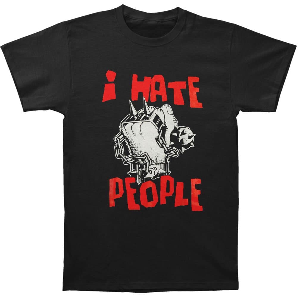 Anti Nowhere League Men's I Hate People Fist T-shirt Large Black