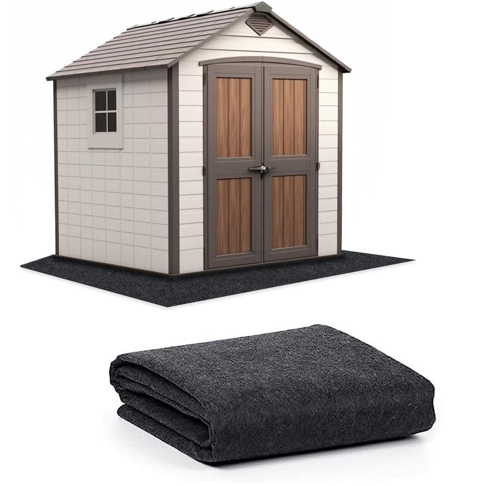 5.3 x 3.3 FT Outdoor Storage Shed Mat, Waterproof Storage Shed Flooring Mat, Anti-Slip Patio Furniture Floor Scratch Prevention Mat, Dustproof Outdoor Carport Mat