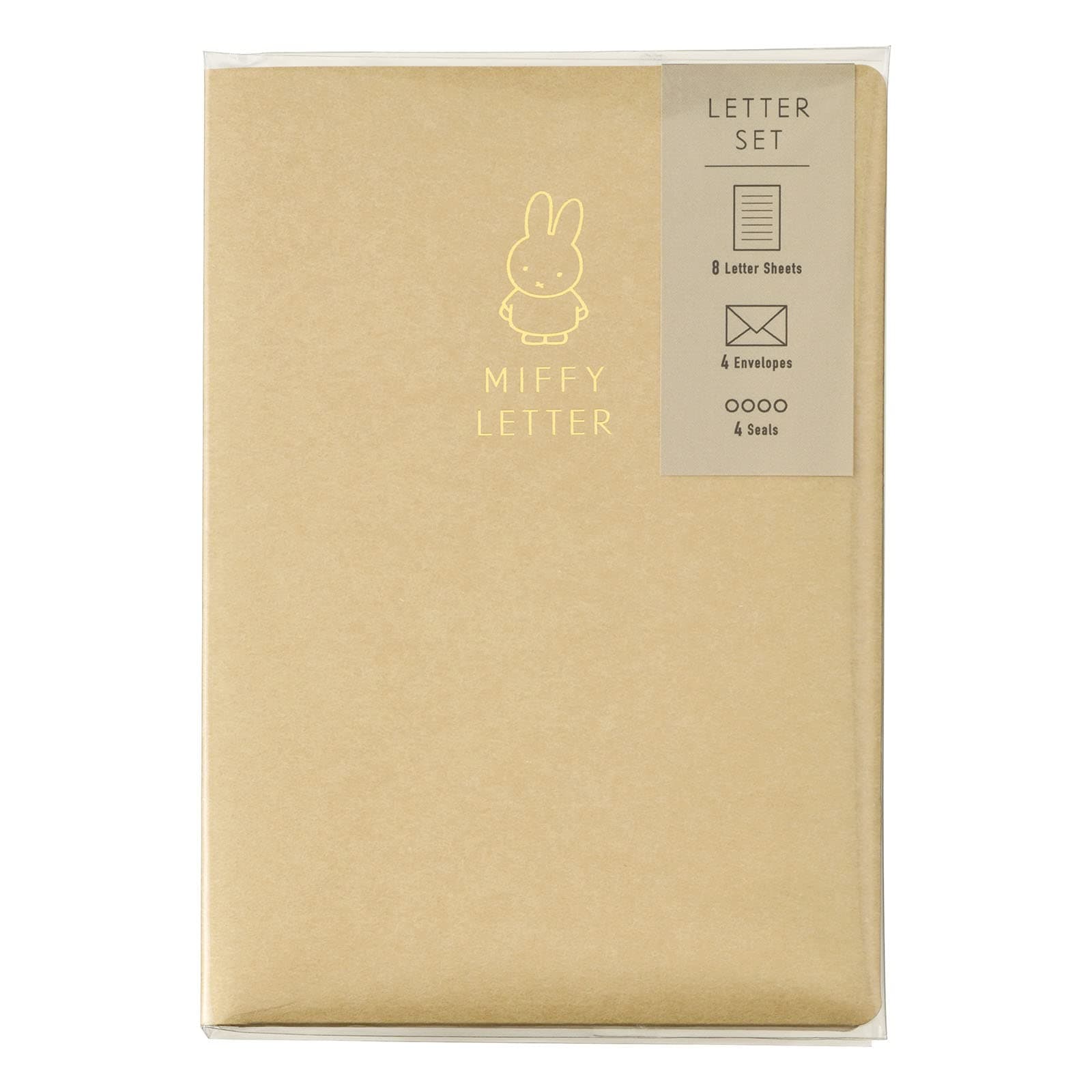 Le-MY12BE Maruay Miffy Letter Set with Case, Beige, 8 Stationery, 4 Envelopes, 4 Stickers