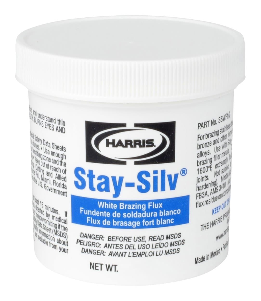 SSWF1 Stay Silv Brazing Flux, 1 lb. Jar, White