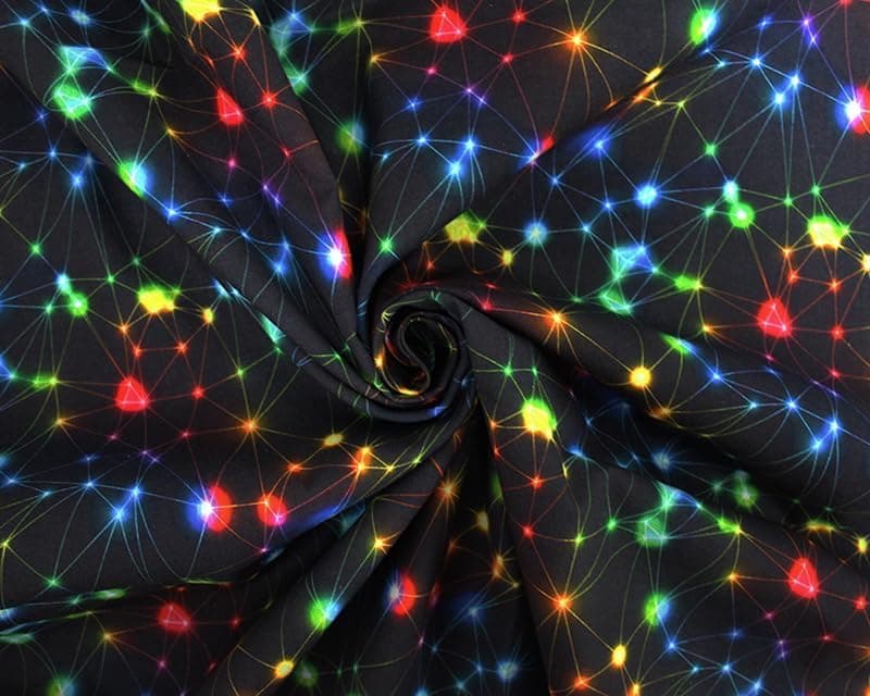 Little Johnny 100% Cotton Rainbow Cosmos Galaxy Cotton Fabric 150cm' Extra Wide 100% Cotton Craft Fabric Material for Quilting, Clothing, Sewing (Black)