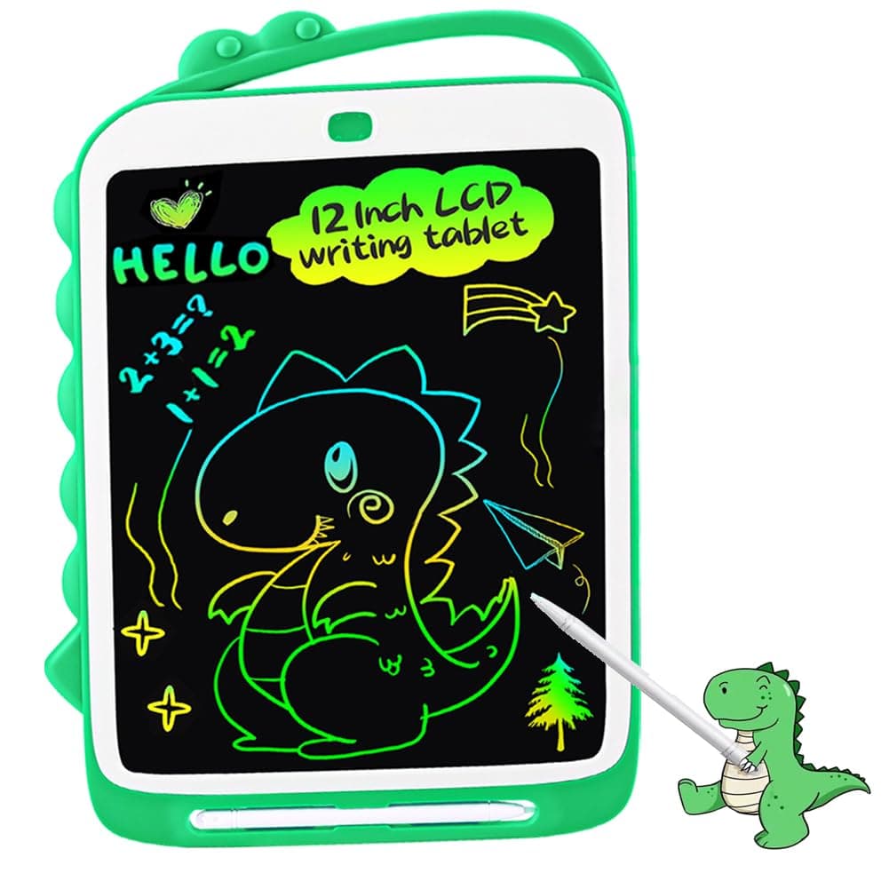LCD Writing Tablet 12 Inch,Toys for 2 3 4 5 6 Year Old Girls Boys Kids Large Size Colorful Drawing Pad Early Educational Toys Birthday Present for 3 4 5 Year Old Boy Girls