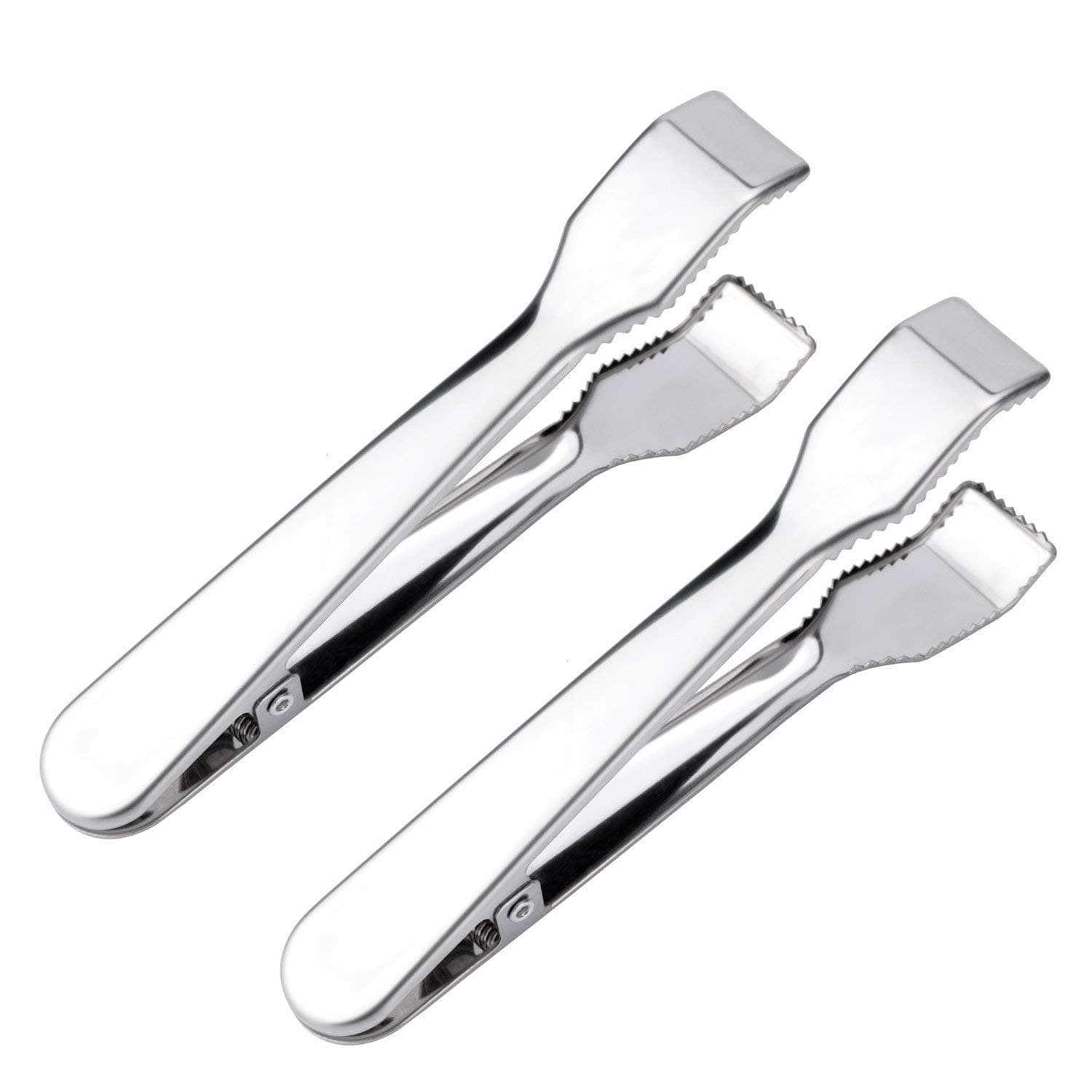 2 Packs Ice Tongs for Ice Bucket, Stainless Steel Food Serving Tongs, with Claw Grip Teeth 6.7 Inches Perfect for Block Ice Sugar Cubes Bar Hotel Home & Kitchen, (Pack of 2, Silver)
