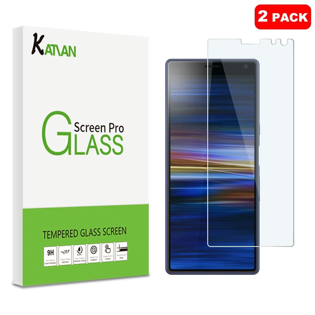 KATIAN [2 Pack Screen Protector for Sony Xperia 10, 9H High-Definition Tempered Glass [0.3MM Ultra Thin] Protective Film Cover with Sony Xperia 10