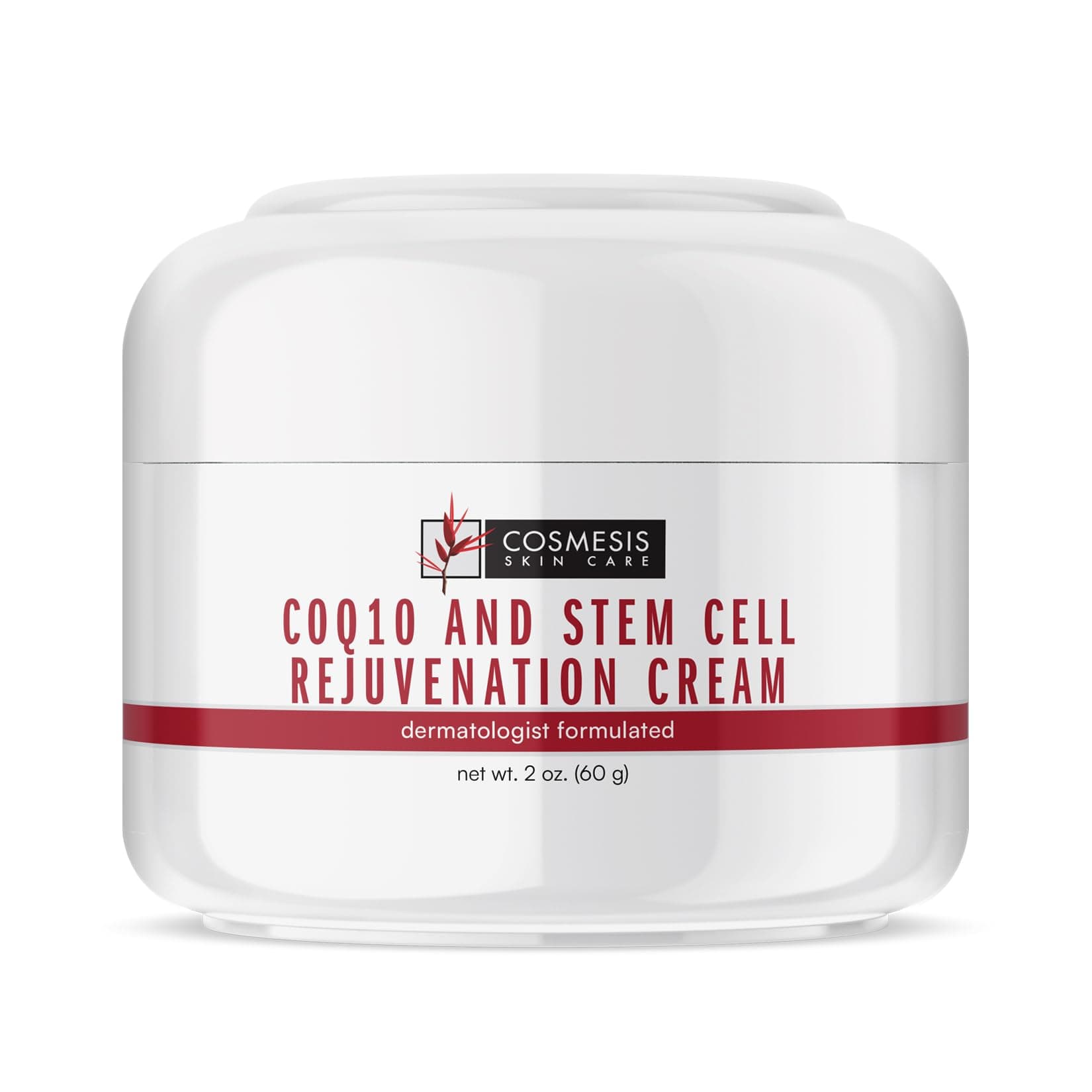 CoQ10 & Stem Cell Rejuvenation Cream - Fight Oxidative Stress, Reduce Wrinkles, Promote Youthful Skin. Goji Berry & Orchid Extracts. 2 oz.