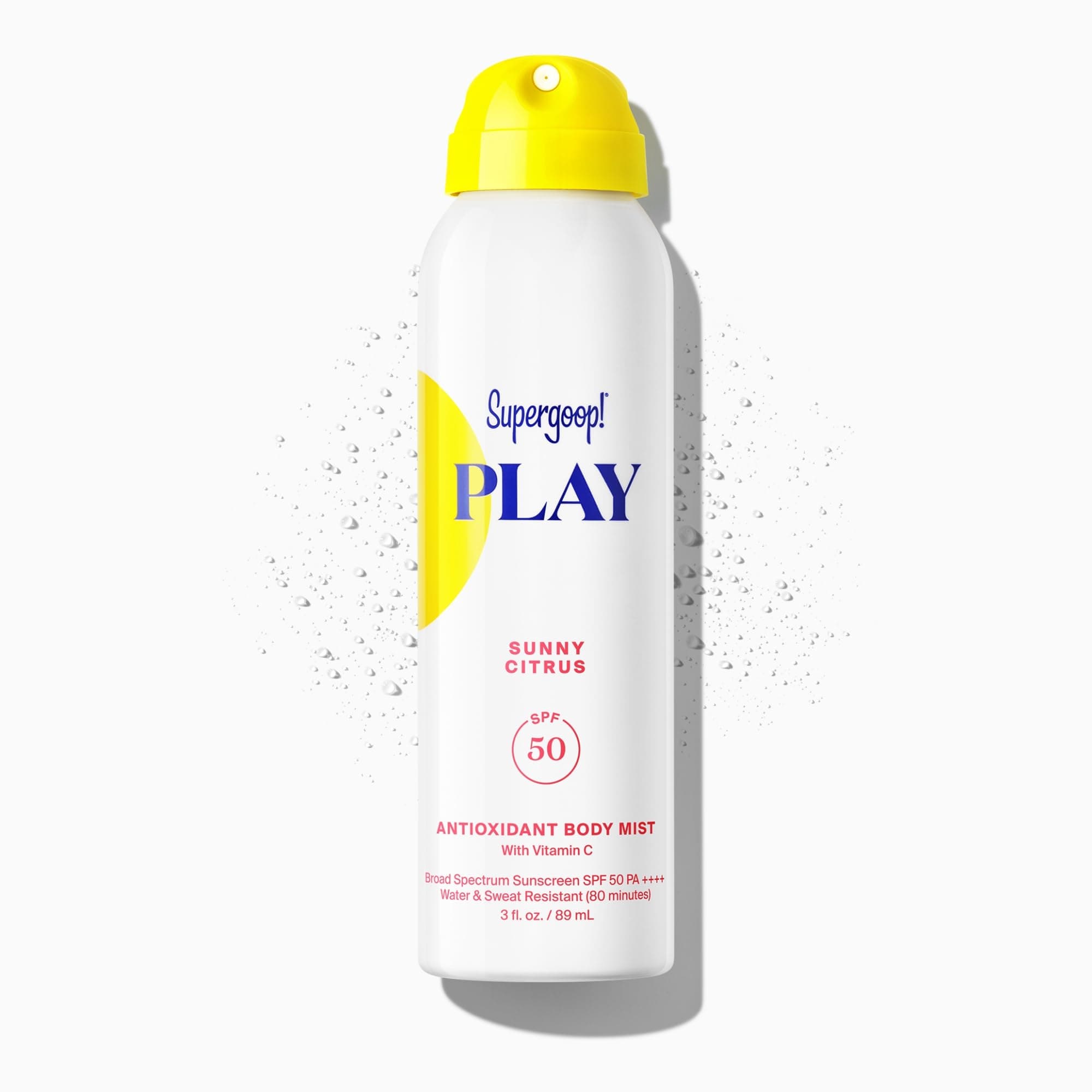 Supergoop! PLAY Antioxidant Body Mist w/Vitamin C - 3 fl oz - SPF 50 PA++++ Broad Spectrum Sunscreen - Body Spray - Great for Active Days