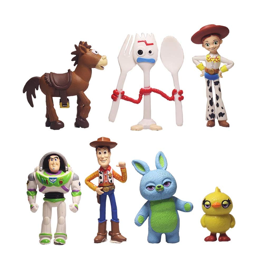 7 PCS Toy Story Cake Toppers - Figurines, Cupcake Toppers, Party Figurines, Cartoon Action Figures - Cake Decoration for Toy Story Party Supplies