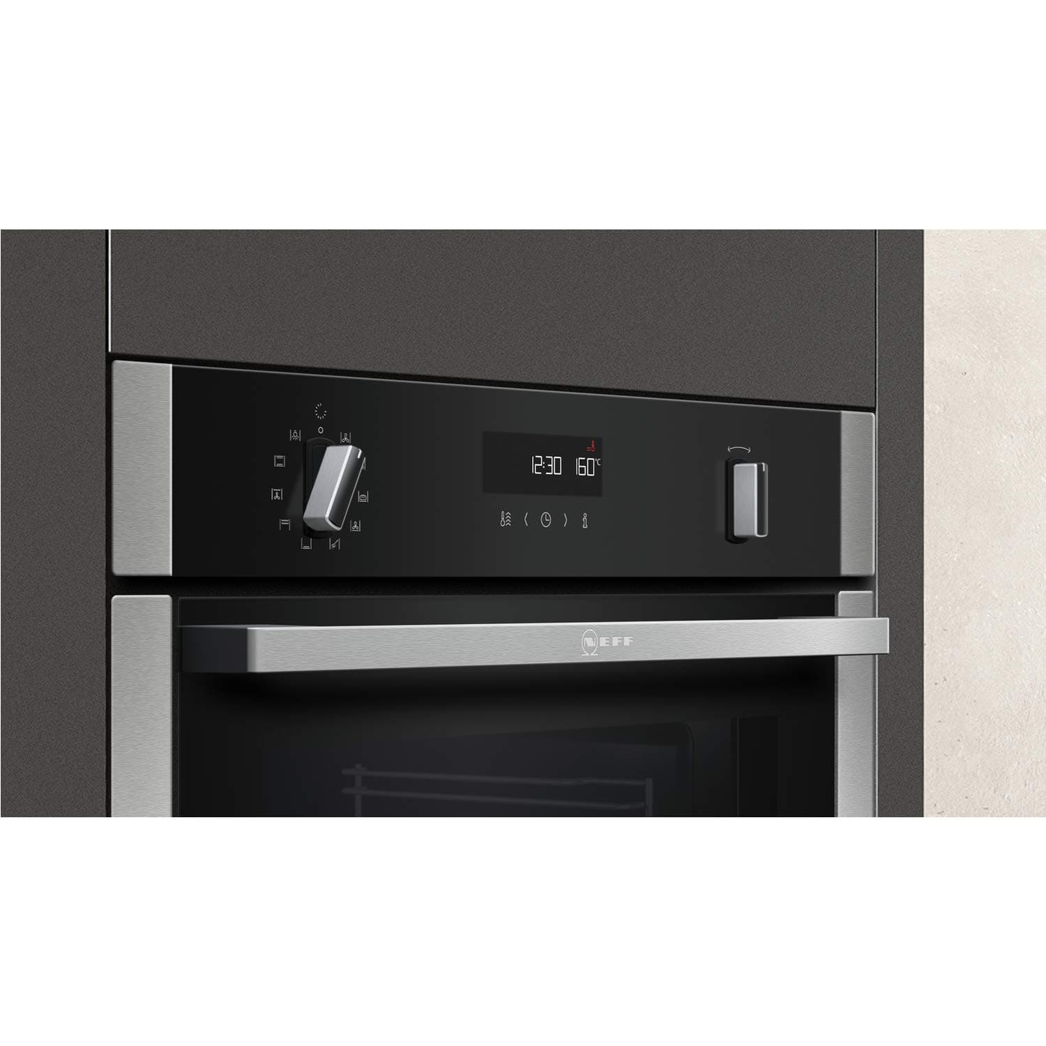 NEFF B6ACH7HN0B N50 8 Function SlideAndHide Single Oven With Pyrolytic Cleaning - Stainless Steel