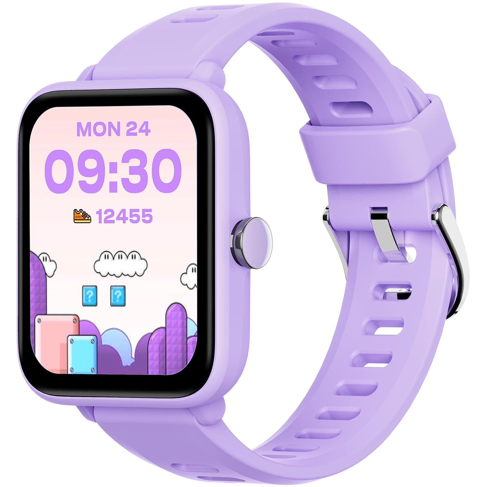 BIGGERFIVE Kids Fitness Tracker Watch, Pedometer, Heart Rate, 5ATM Waterproof, Sleep Monitor, Alarm Clock, Calorie Step Counter, Puzzle Games, 1.5" HD Touch Screen Kids Smart Watch for Girls Ages 3-14