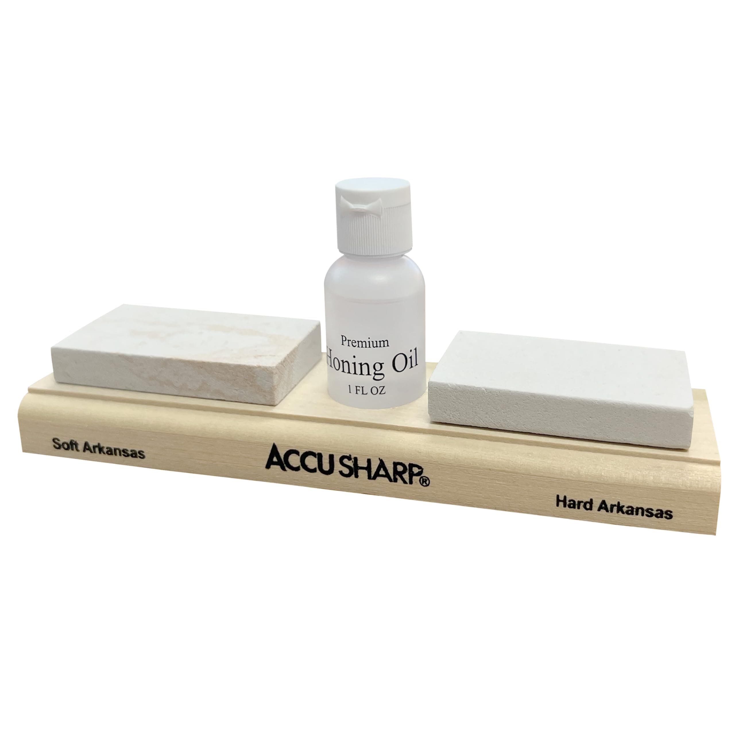 AccuSharp Arkansas 2 Whetstone Knife Sharpening Stones Set, 3" Fine & Medium Natural Whetstone w/ 1oz Honing Solution for Traditional, Coarse & Fine Sharpening