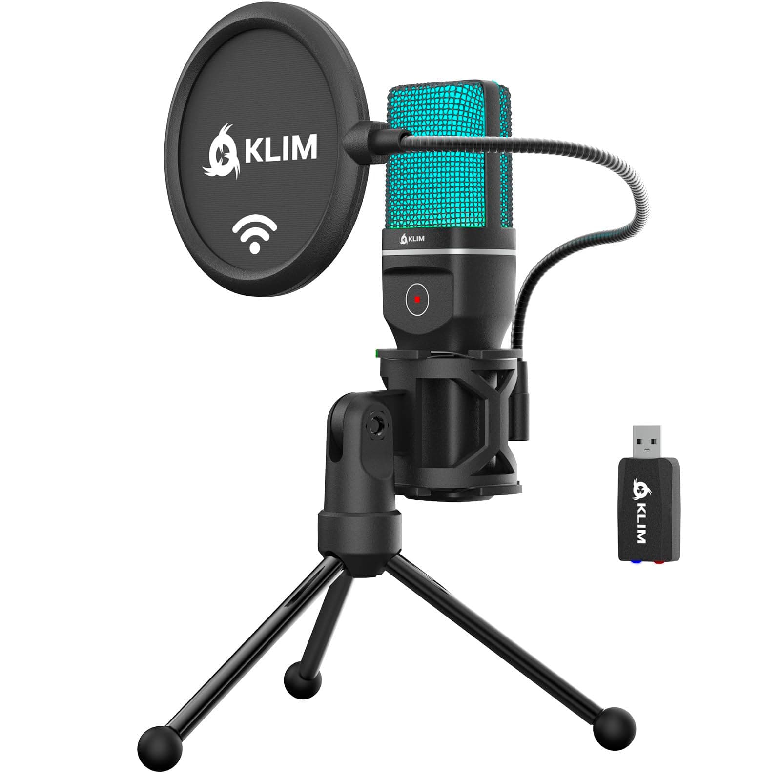 KLIM Muse - Wireless Gaming Microphone - New + Compatible PC Mac PS4 PS5 Switch + Professional Desktop Mic with Pop Filter + Recording Gaming Streaming YouTube Podcast Mics