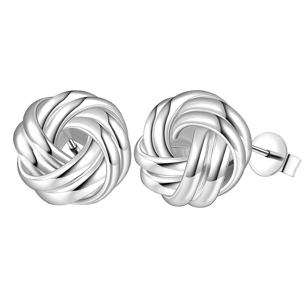 Styleziel 1453 Women's Earrings Knot Silver Stud Earrings 12 mm