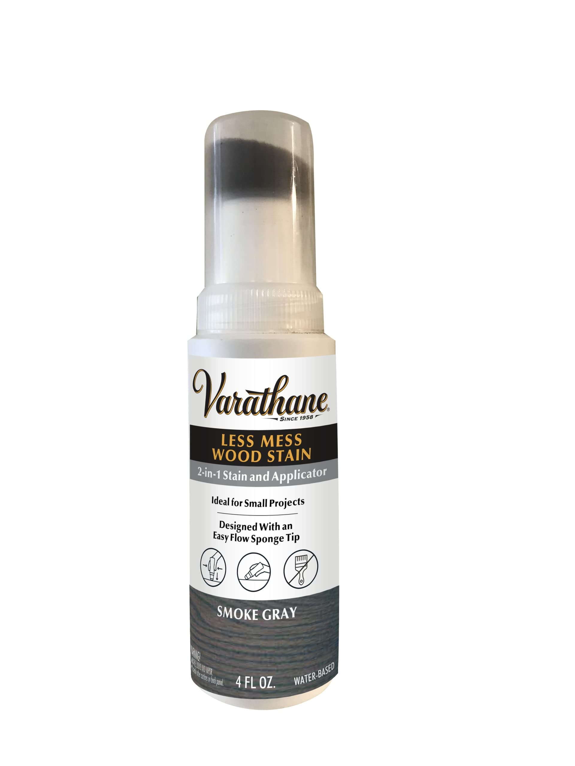 Varathane Less Mess Wood Stain and Applicator, 4 Ounce, Smoke Grey
