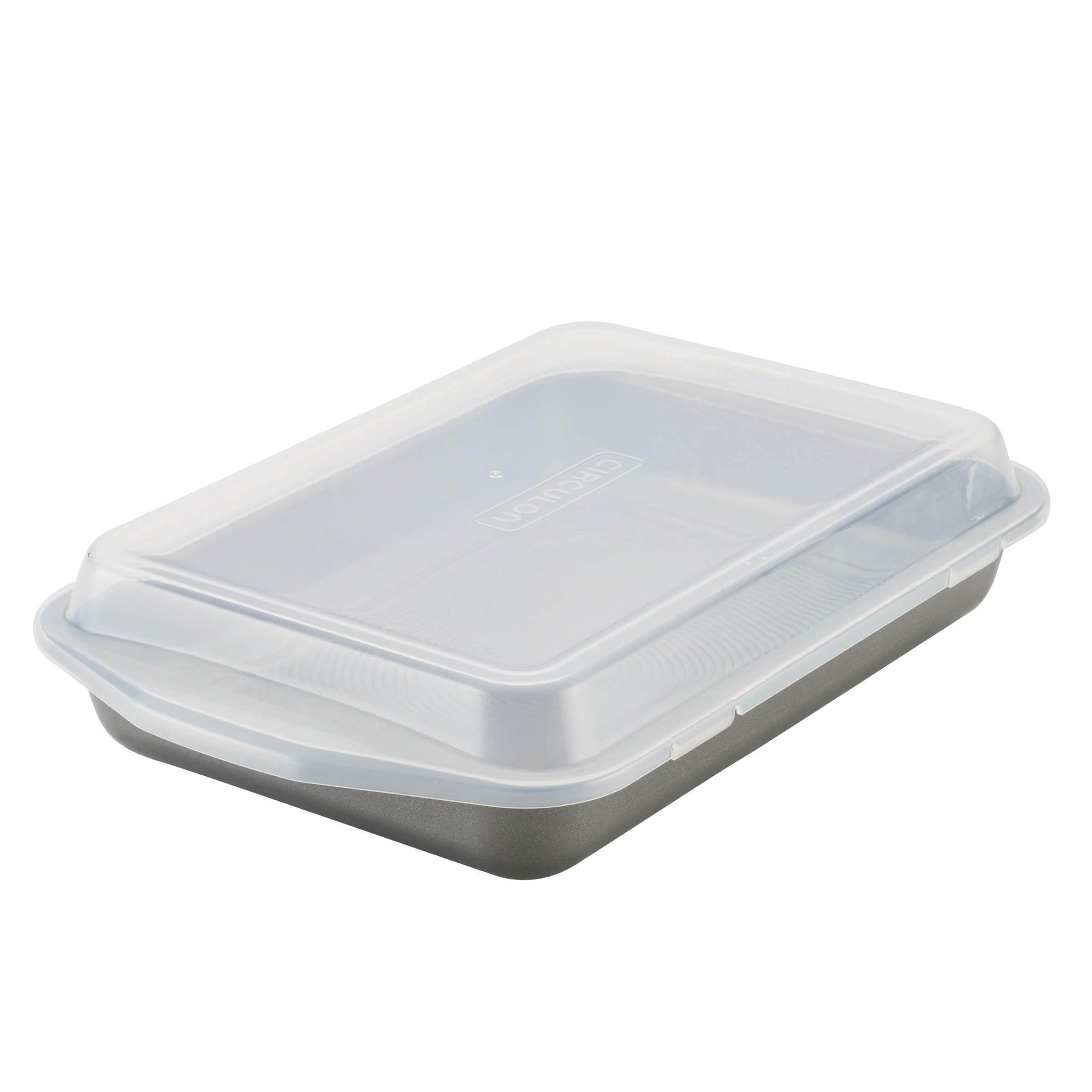 Total Nonstick Baking Pan With Lid/Nonstick Cake Pan With Lid, Rectangle - 9 Inch x 13 Inch, Gray