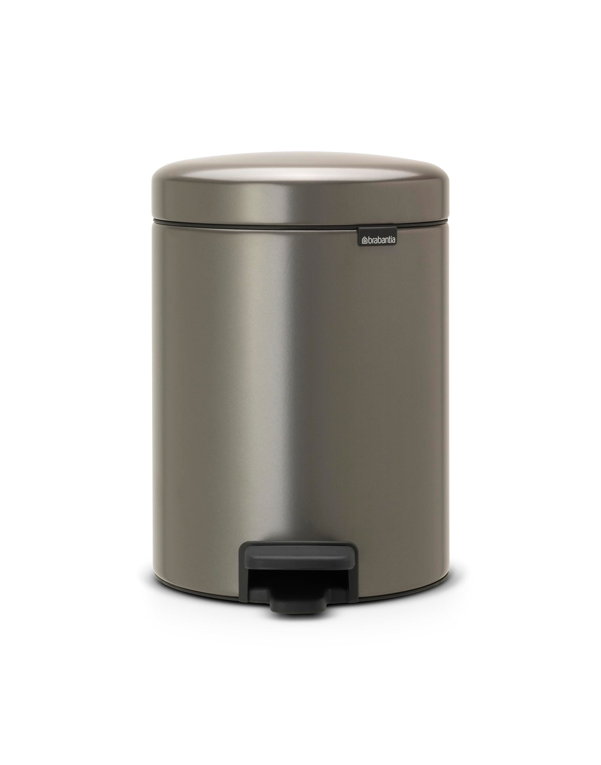 brabantia 112683 Pedal Trash Can Platinum, 5L, New Icon