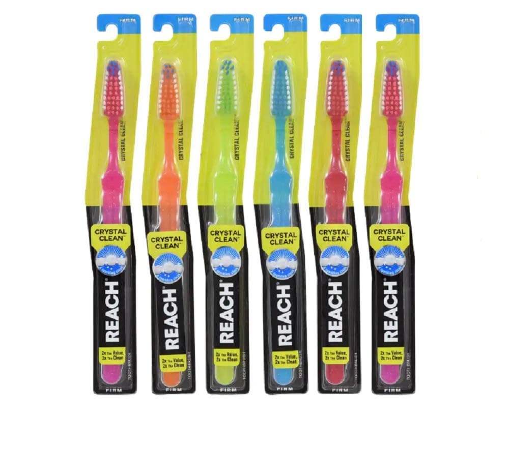 Crystal Clean Firm Adult Toothbrush, 1 Each, Colors May Vary, 6 Piece