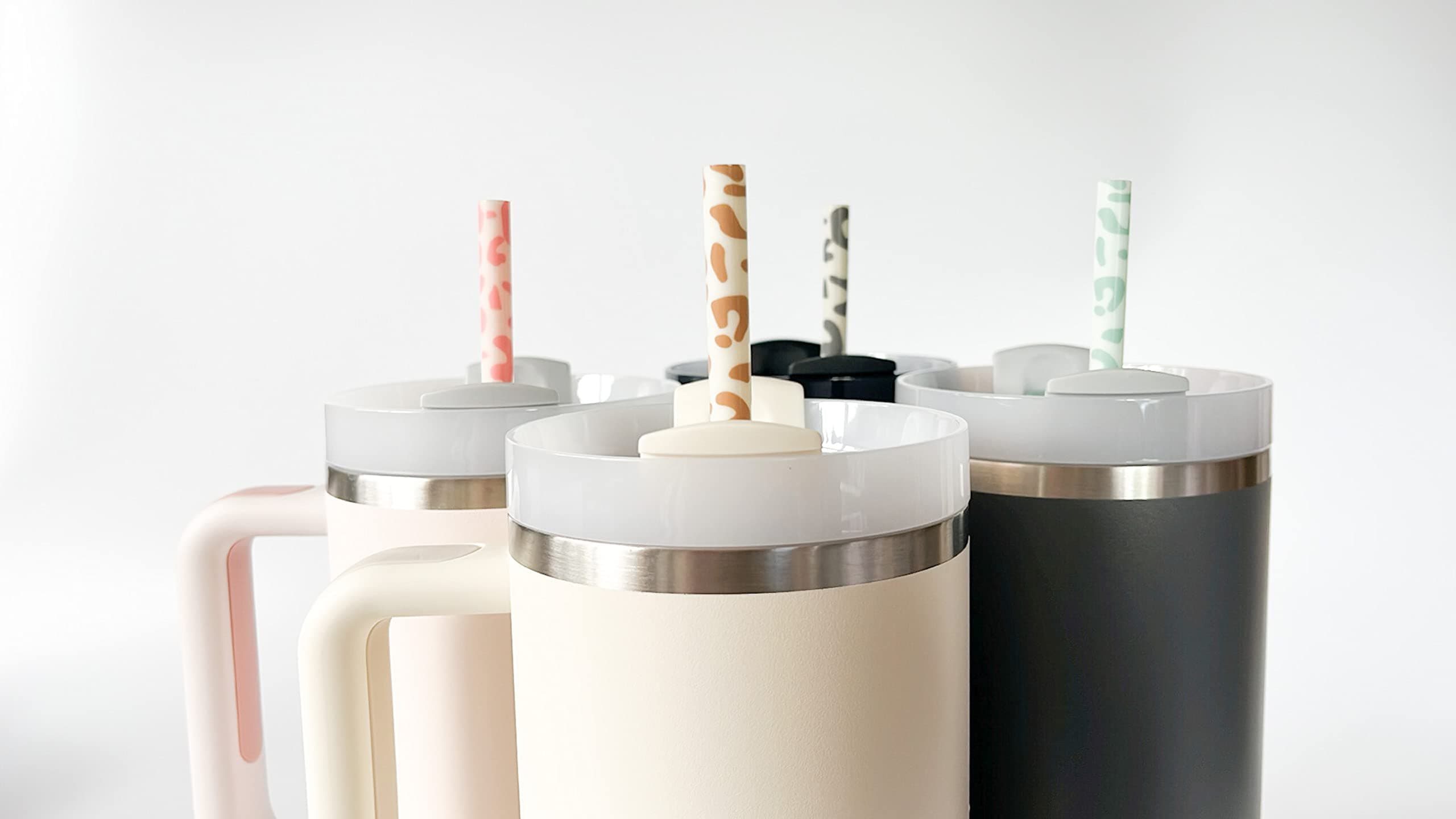 Brittyland 40oz Replacement Straws 4 Pack | 40oz Tumbler Leopard Straws, Cheetah Straws, Iced Coffee Straws, Extra Long Straws, 30oz Tumbler Straws, Leopard Drinking Straws, Reusable Straws (4 Pack)