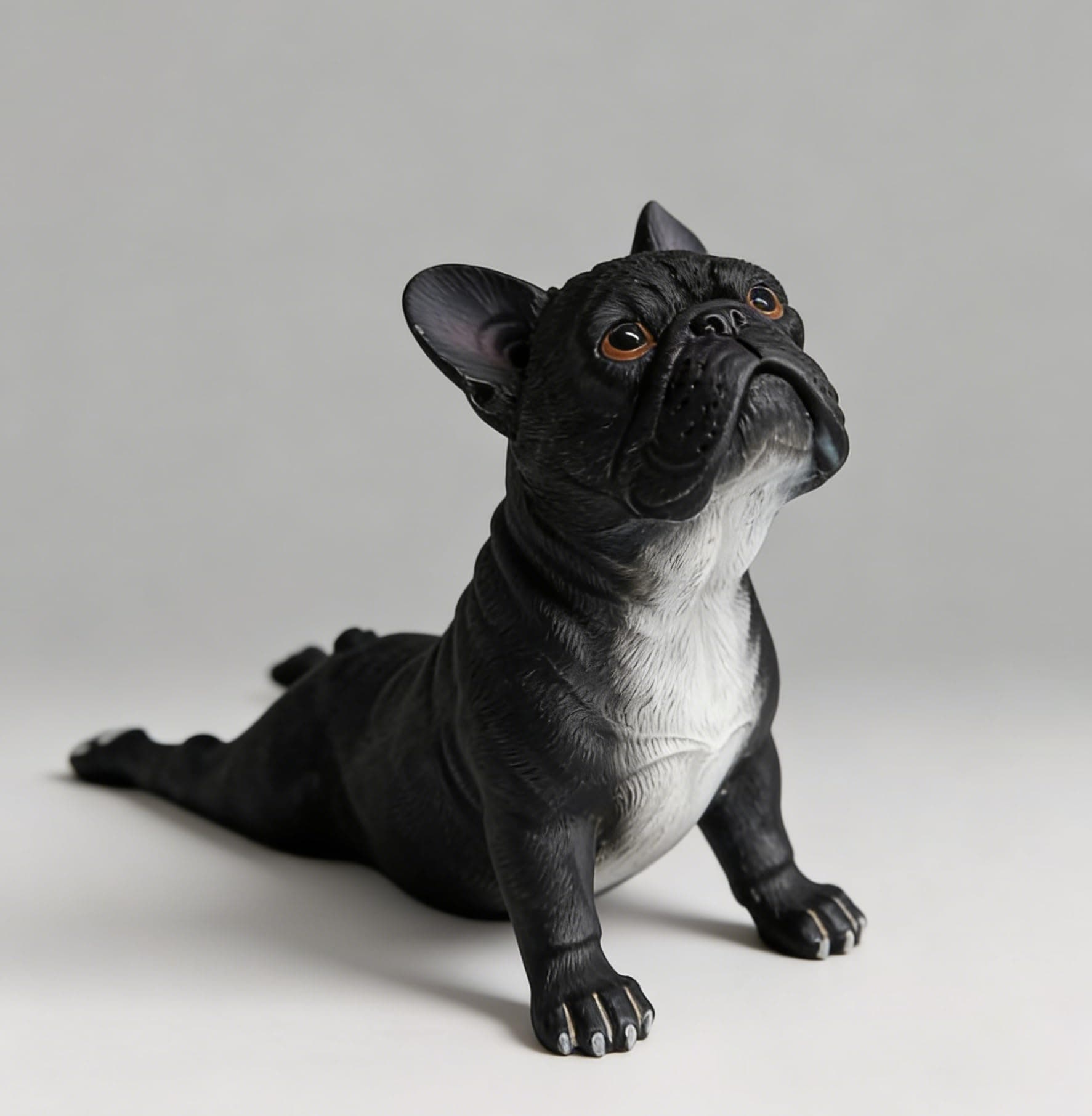 Artgenius Dog Collection- French Bulldog Statue Bulldog Figurine Small Bulldog Loss Sypmpathy Gift,Lying (Black)