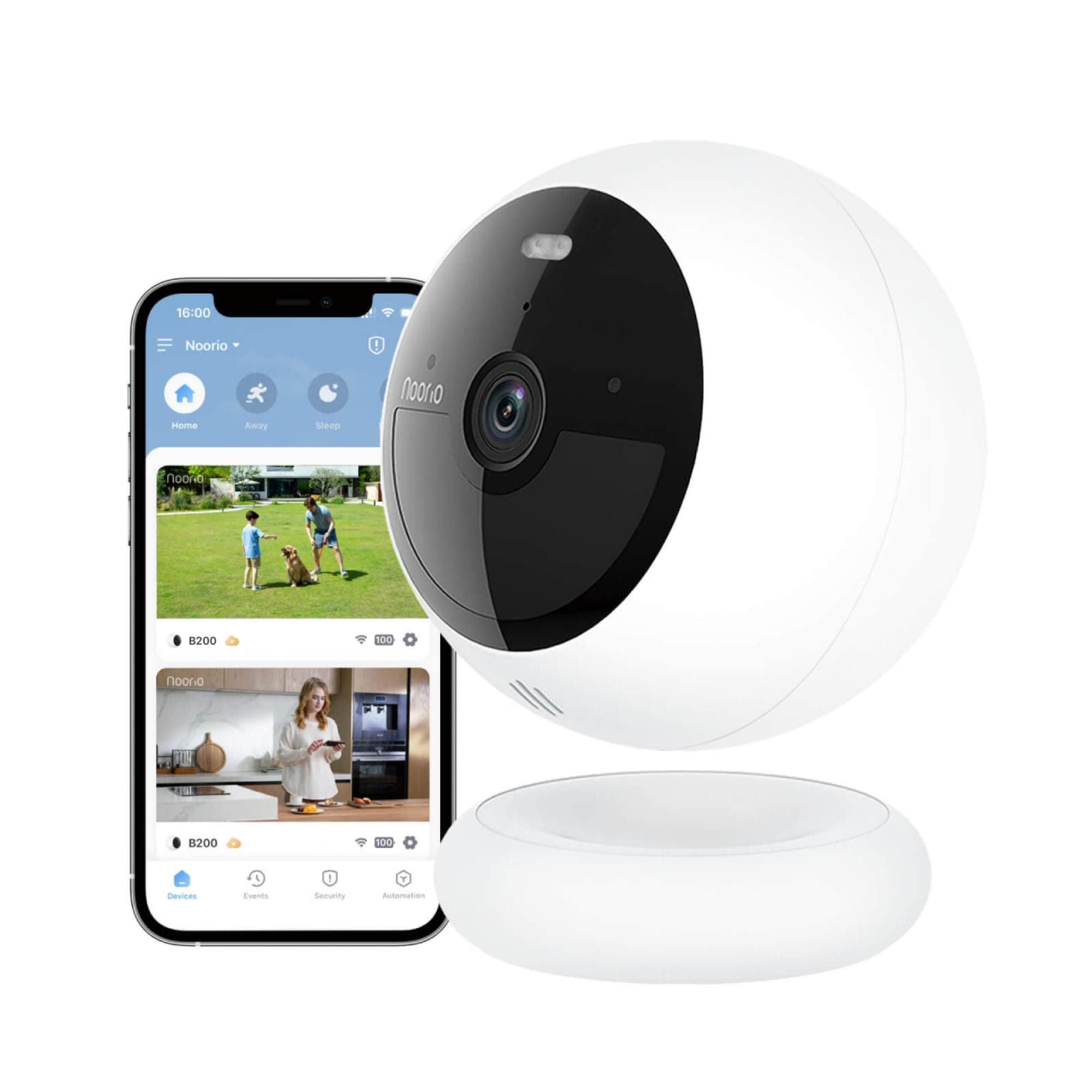 Wireless Security Camera with 1080P and 32GB Local Storage, Wireless Home Security Camera Battery Powered, Color Night Vision with Spotlight, Work with Alexa, Set up in Minutes B200